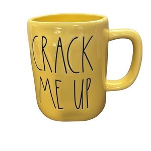 🆕 RAE DUNN Yellow “Crack Me Up” Easter Collection Tea Coffe Mug Polished Finish